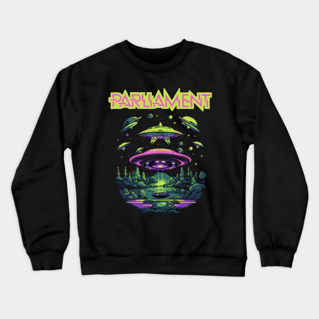 Parliament Funkadelic Retro Mothership UFO Rock Funk Throwback Crewneck Sweatshirt by John white